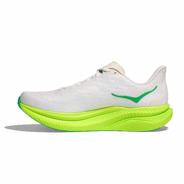 Hoka Mach 6 White/ Neon Lime