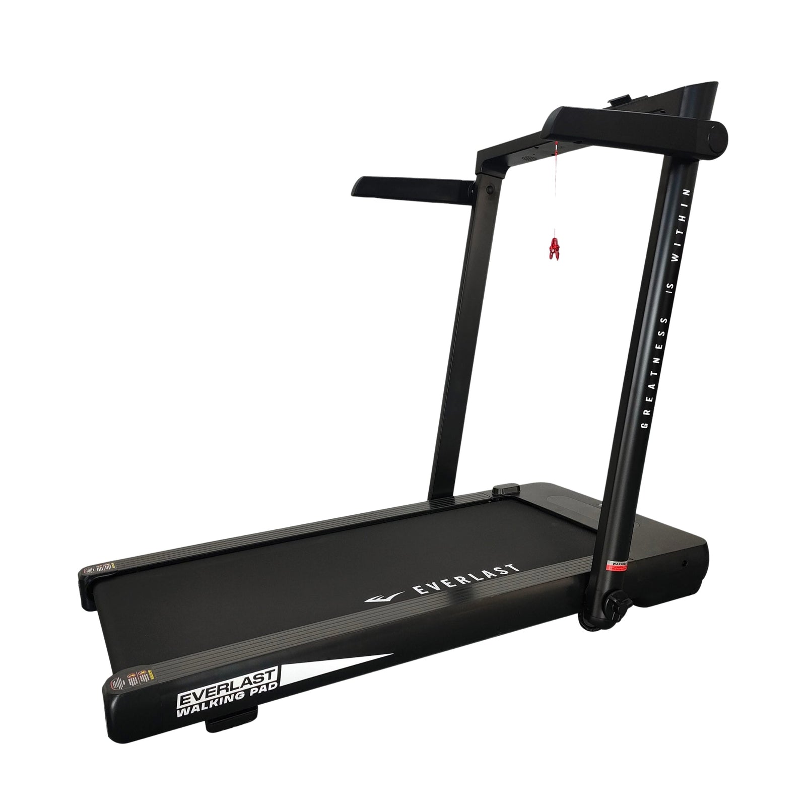 Everlast Space Smart Walking Pad / Treadmill with a black frame and running deck, handlebars, and a smart device holder.