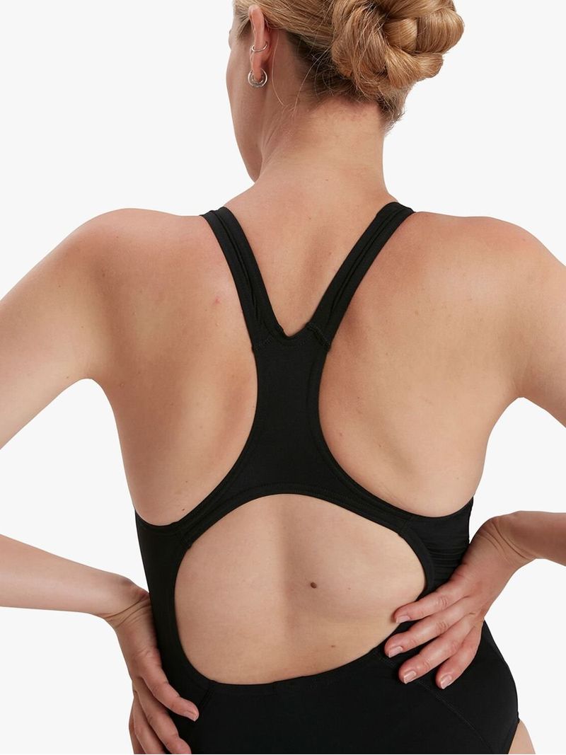 Speedo Women's Eco Endurance+ Medalist Black Swimsuit for Training and Performance