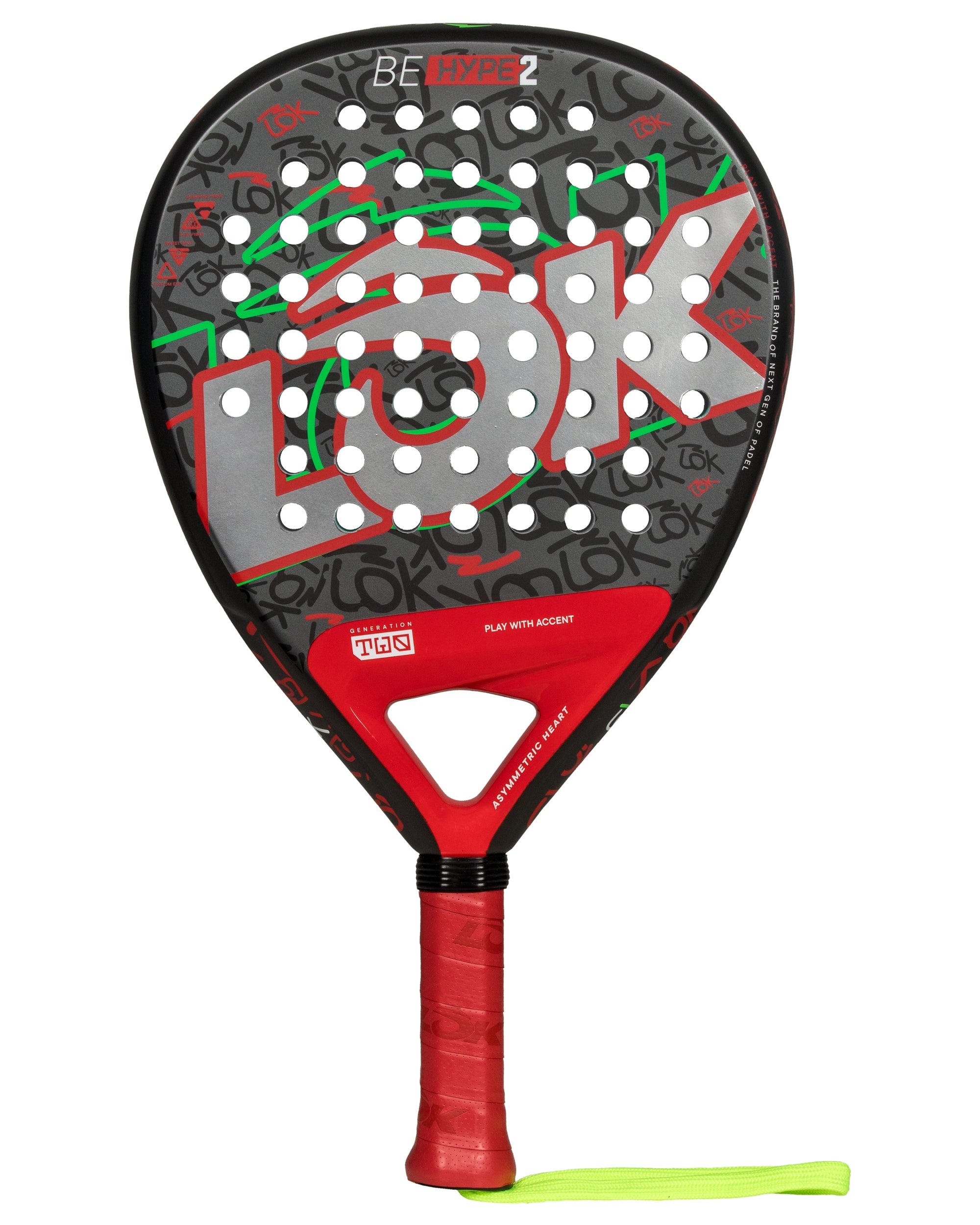 LOK Be Hype Gen 2 Padel Racket - Red - Face
