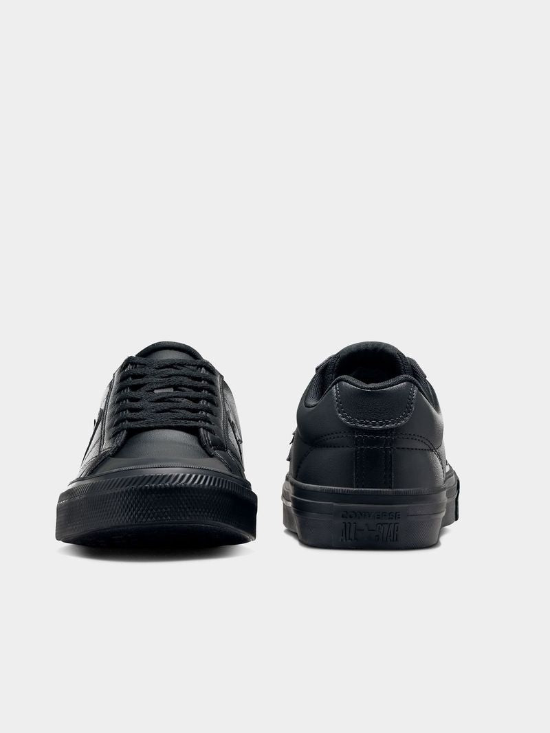 Converse Men's Sport Casual Faux Leather Black Sneakers for Everyday Style