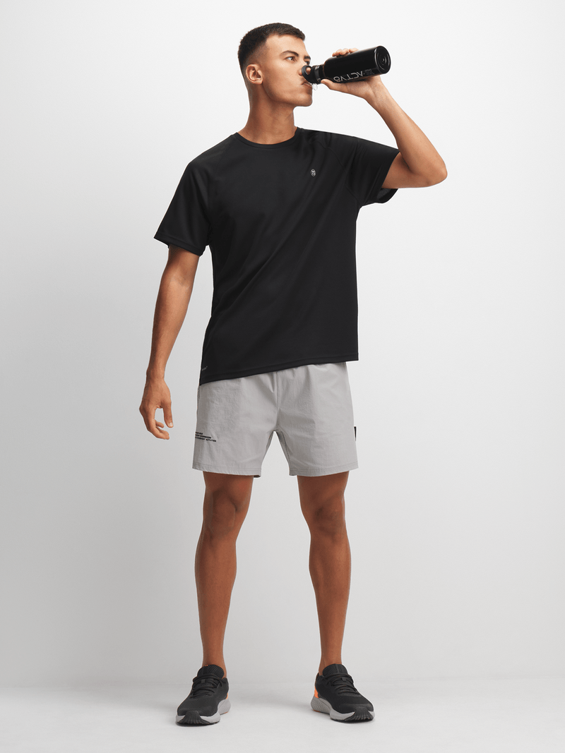 Men's Dri-Tech Black Performance T-Shirt: Moisture-Wicking, Reflective, Chafe-Reducing Activewear Top