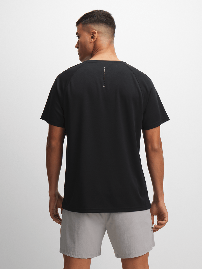 Men's Dri-Tech Black Performance T-Shirt: Moisture-Wicking, Reflective, Chafe-Reducing Activewear Top