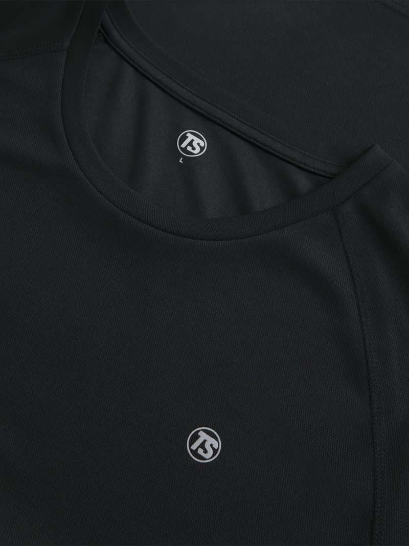 Men's Dri-Tech Black Performance T-Shirt: Moisture-Wicking, Reflective, Chafe-Reducing Activewear Top