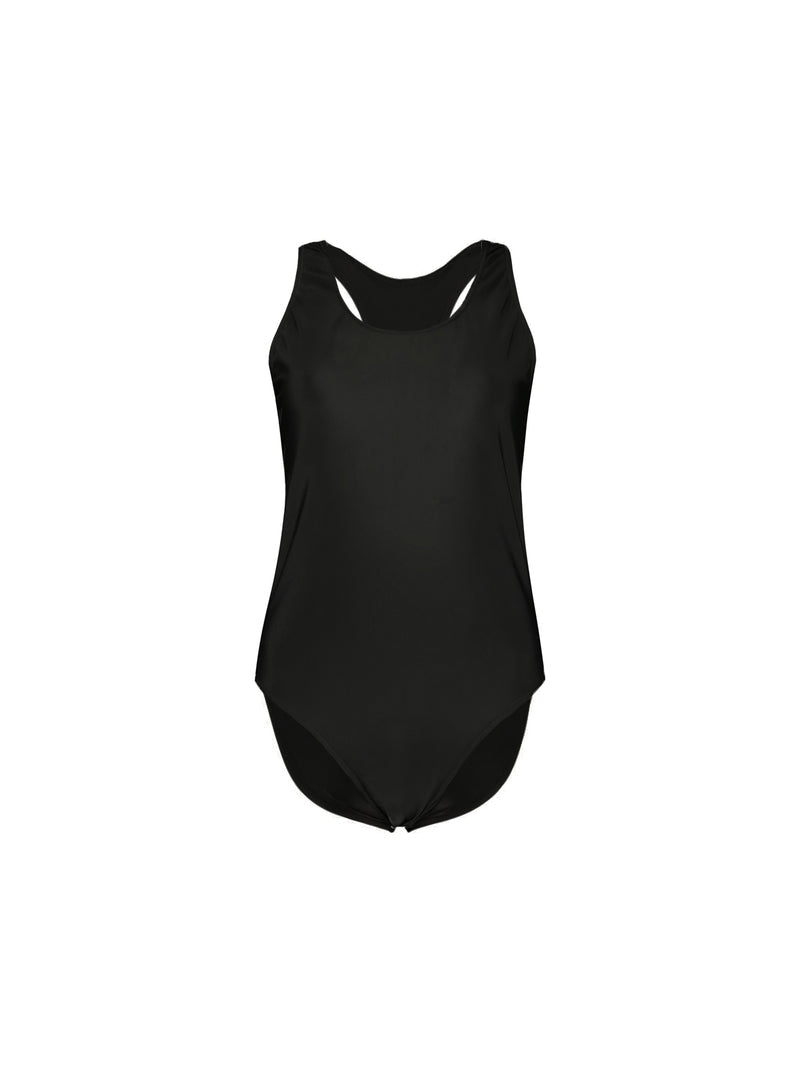 TS Women's Classic Black Mesh Racerback Full Piece Swimsuit with Support