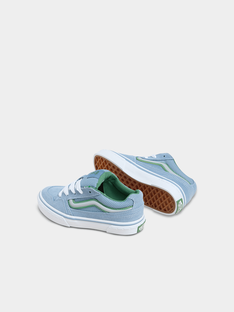 Vans Caldrone Junior Grade-School Sneakers - Vibrant Blue Green White Comfort