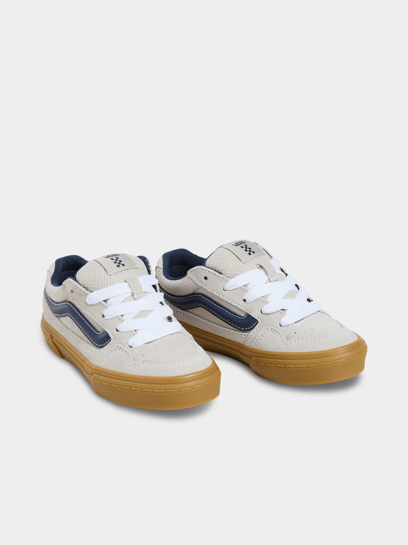 Vans Kids Caldrone Beige Navy Gum Sneakers: Stylish, Durable, Comfortable Footwear