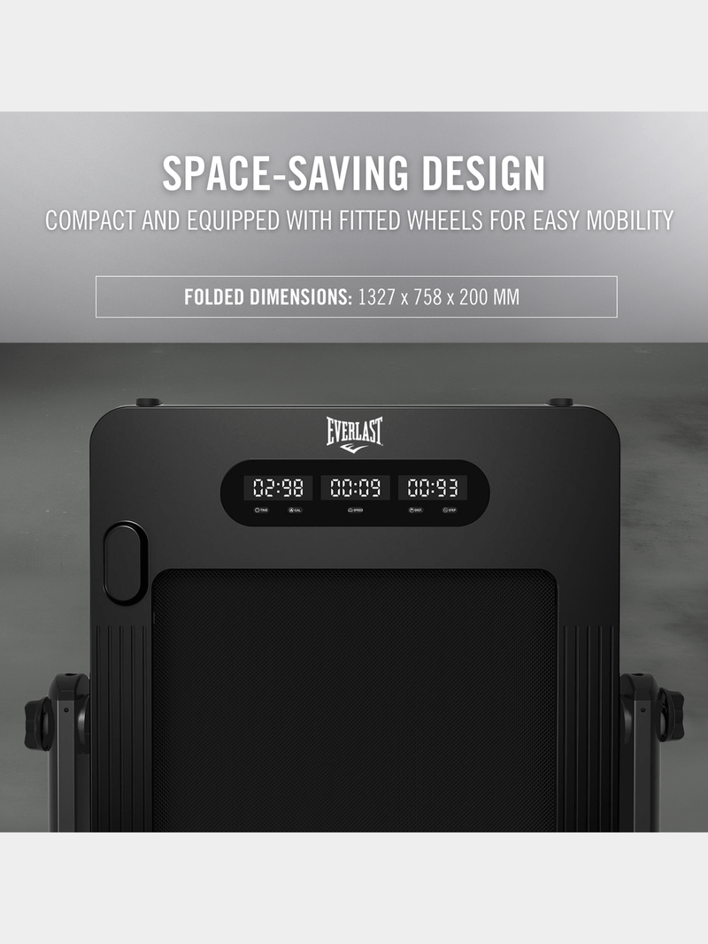 Everlast Compact Folding Walking Pad Treadmill with 2.5HP Motor and Device Holder