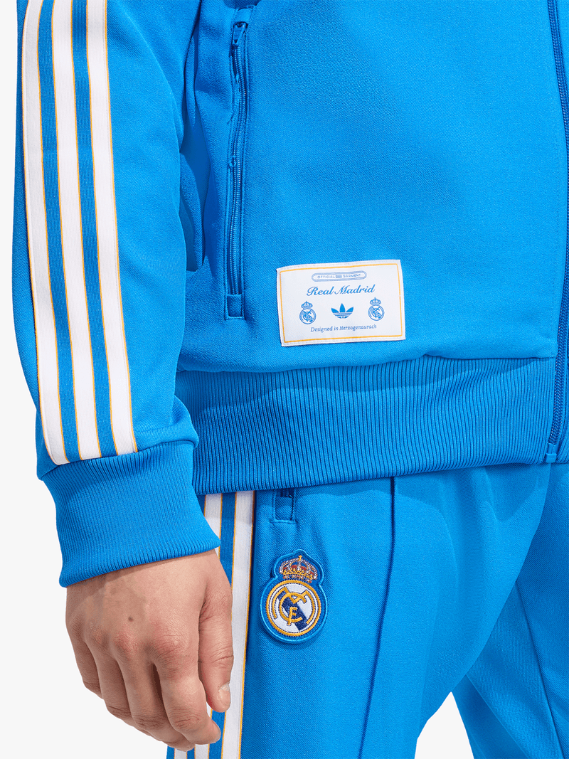 Adidas Men's Real Madrid Blue Terrace Icons Full-Zip Track Top
