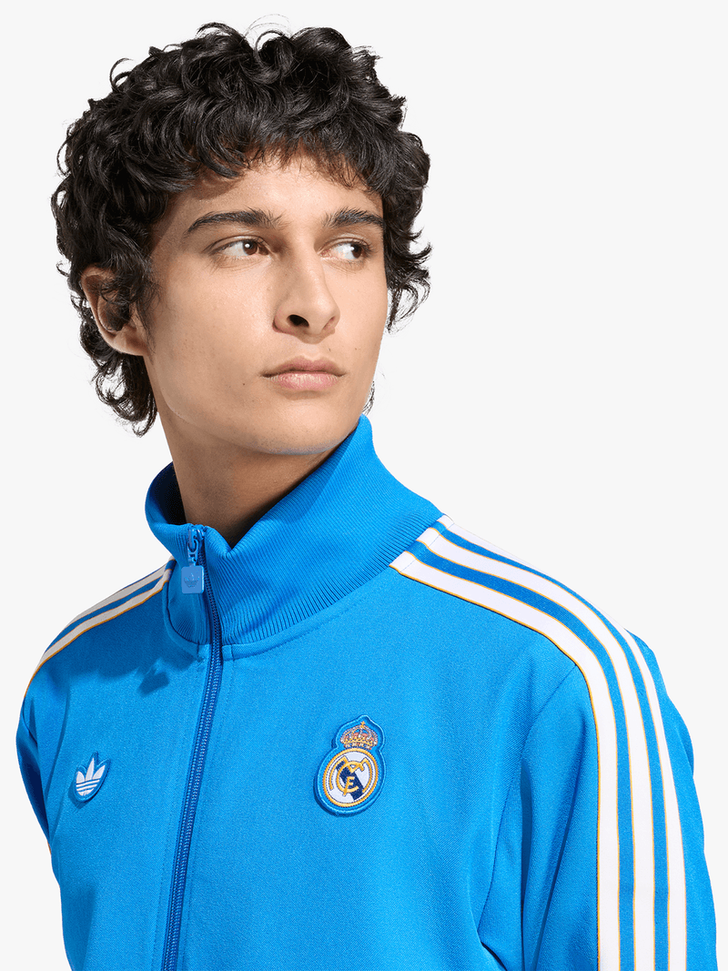 Authentic Adidas Men's Real Madrid Blue Track Top Jacket - Classic Terrace Style