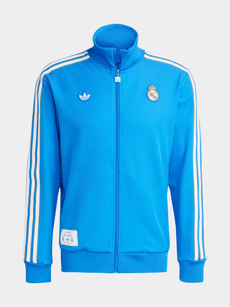 Authentic Adidas Men's Real Madrid Blue Track Top Jacket - Classic Terrace Style