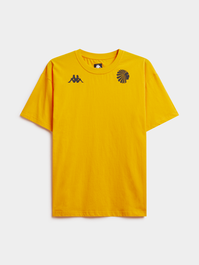 Kappa Men's Kaizer Chiefs Amemod Yellow Short Sleeve Cotton Fan Tee
