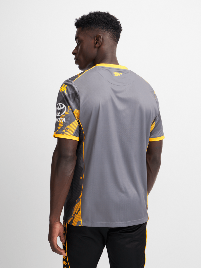 Kappa Men's Kaizer Chiefs Away 25/26 Grey Stadium Jersey Kombat Kit