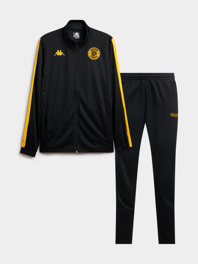 Kappa Men's Kaizer Chiefs Salcito Black Tracksuit - Premium Synthetic Comfort Set