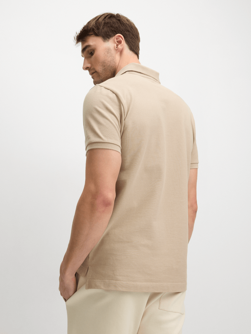 TS Men's Everyday Pique Stone Golfer Shirt - Comfortable Cotton Regular Fit