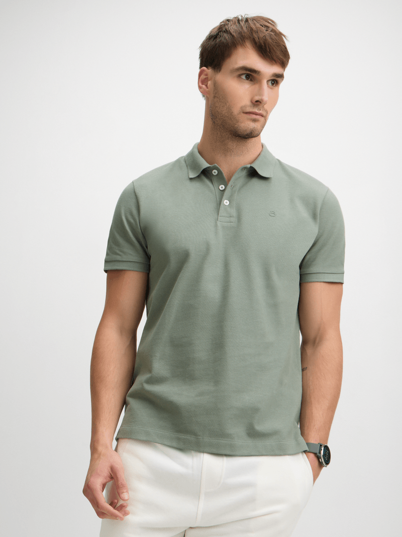 Men's Everyday Sage Pique Cotton Polo Shirt: Comfortable Regular Fit Golfer Top