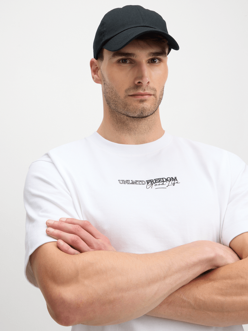 TS Men's Unlimited Graphic White Cotton Crew Neck Short Sleeve T-Shirt