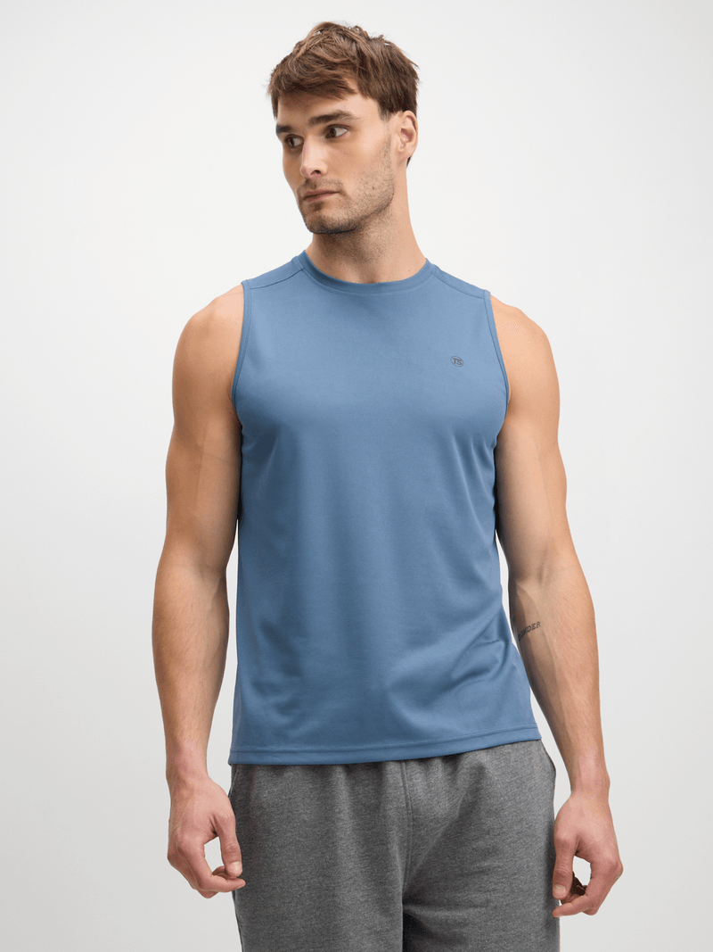 TS Men's Performance Periwinkle Musclehugger Vest - Athletic Fit, Quick-Dry Fabric