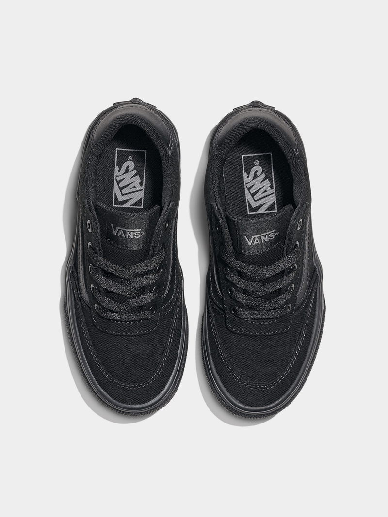 Vans Junior Old Skool Brooklyn Black Kids' Skate Sneakers Iconic Style