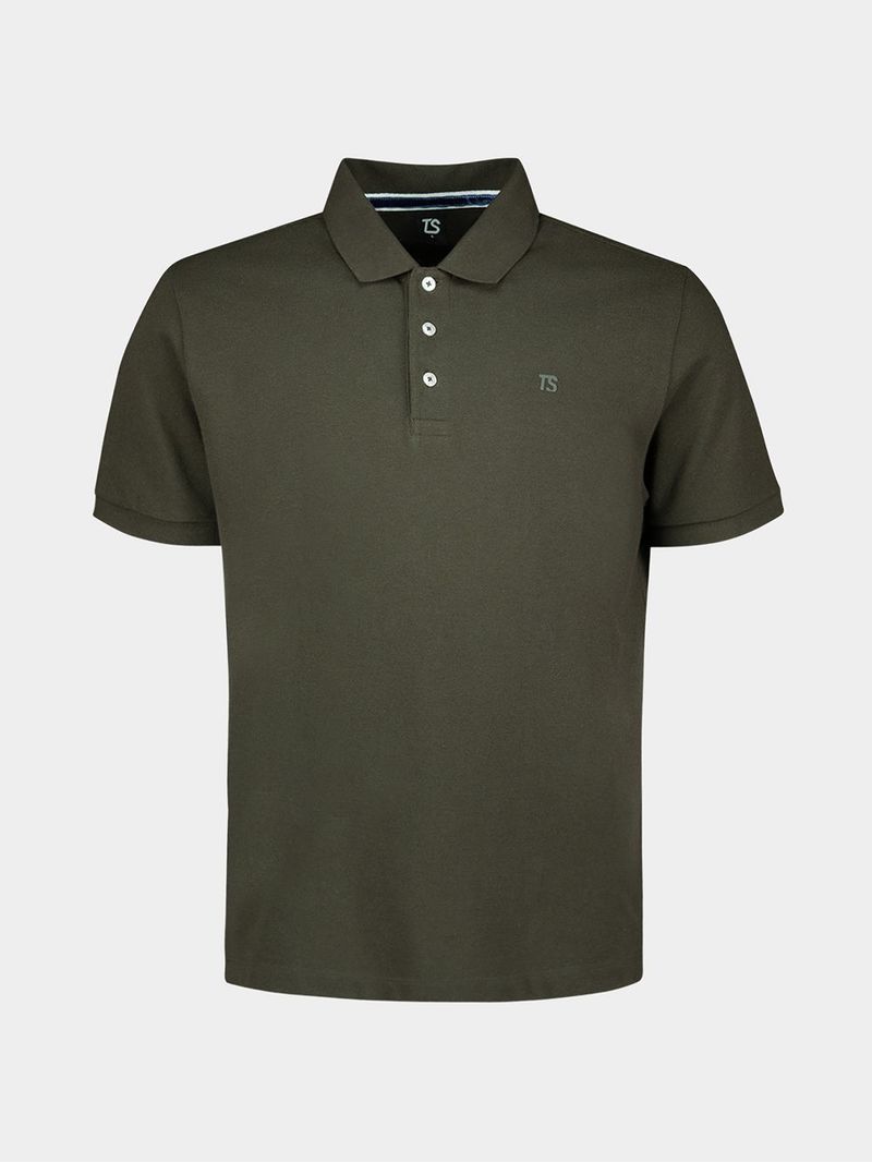 Men's TS Everyday Pique Olive Green Golfer Polo Shirt for Casual Wear