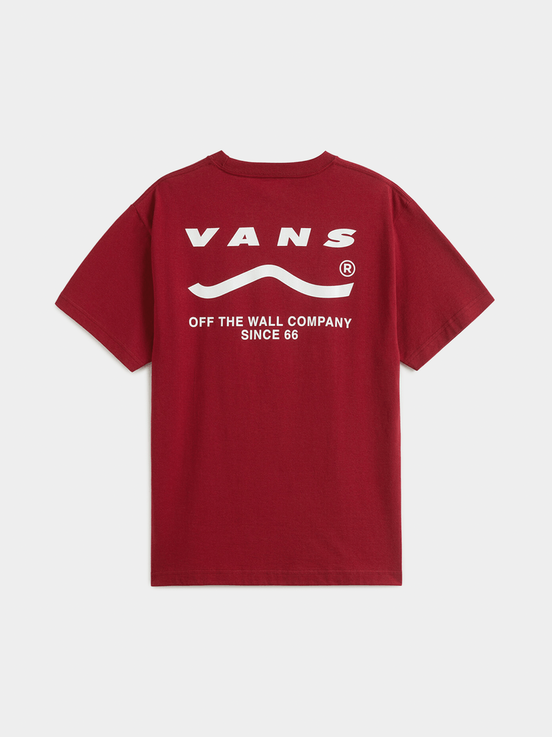 Vans Men's Classic Off The Wall Burgundy Cotton Short Sleeve Graphic Tee