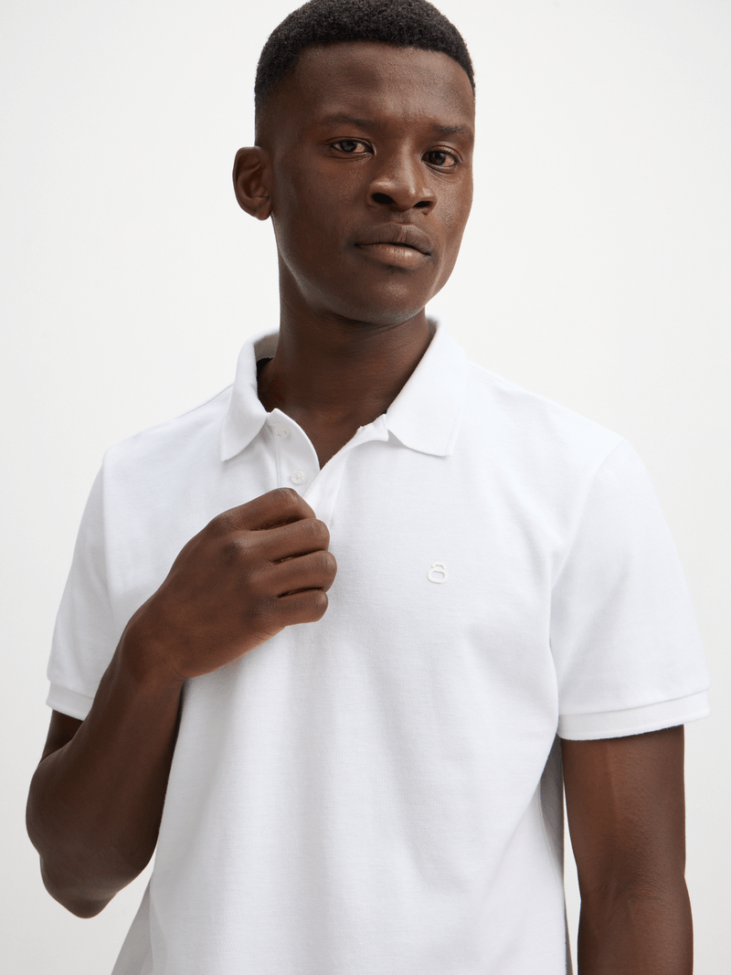 TS Men's Everyday Pique White Golfer Polo - Classic Sporty Comfort