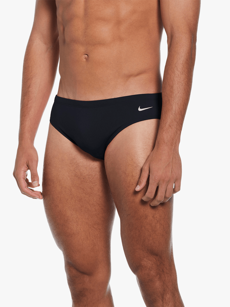 Nike Men's HydraStrong Solid Black Performance Swim Brief - Durable, Comfort Fit
