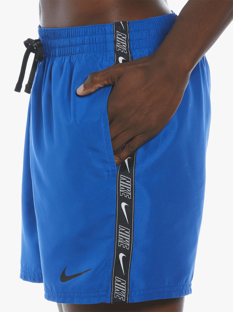 Nike Men's Logo Tape 5-Inch Game Royal Blue Volley Swim Shorts