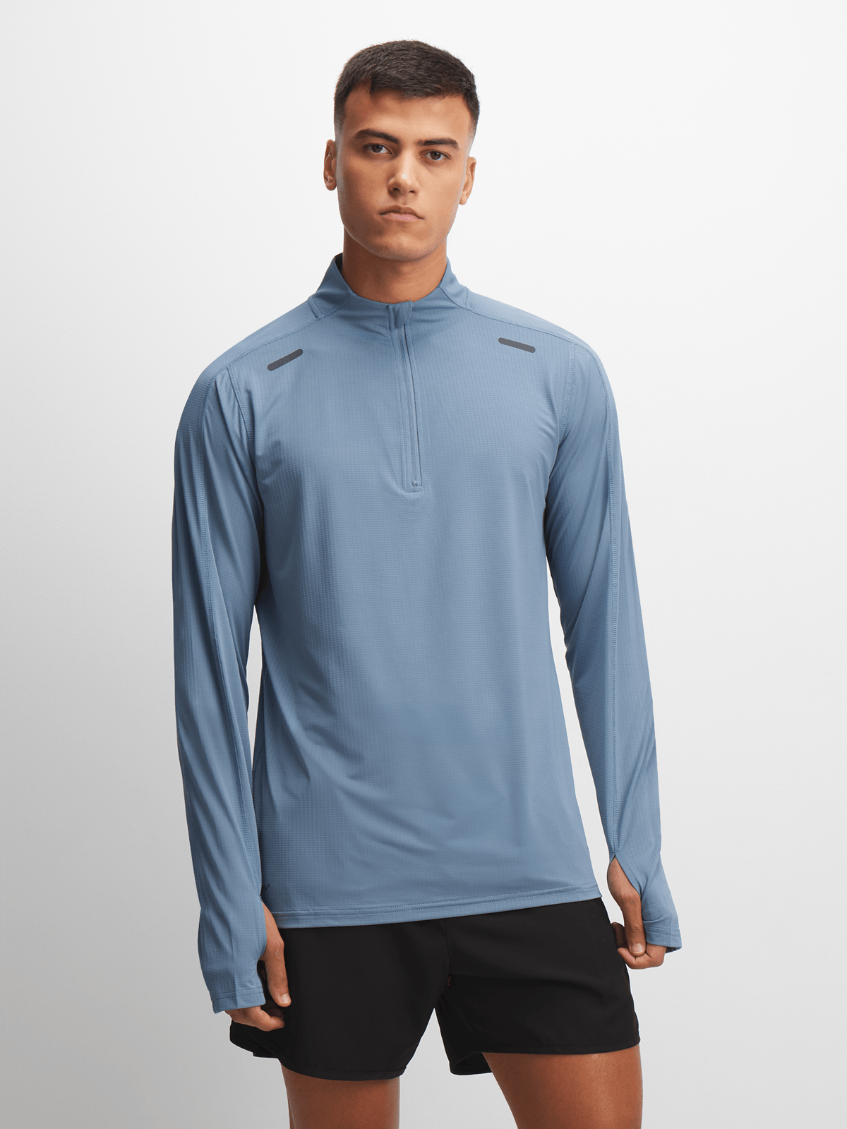 TS Men's Dri-Tech 1/4 Zip Periwinkle Funnel Neck Sweat Top