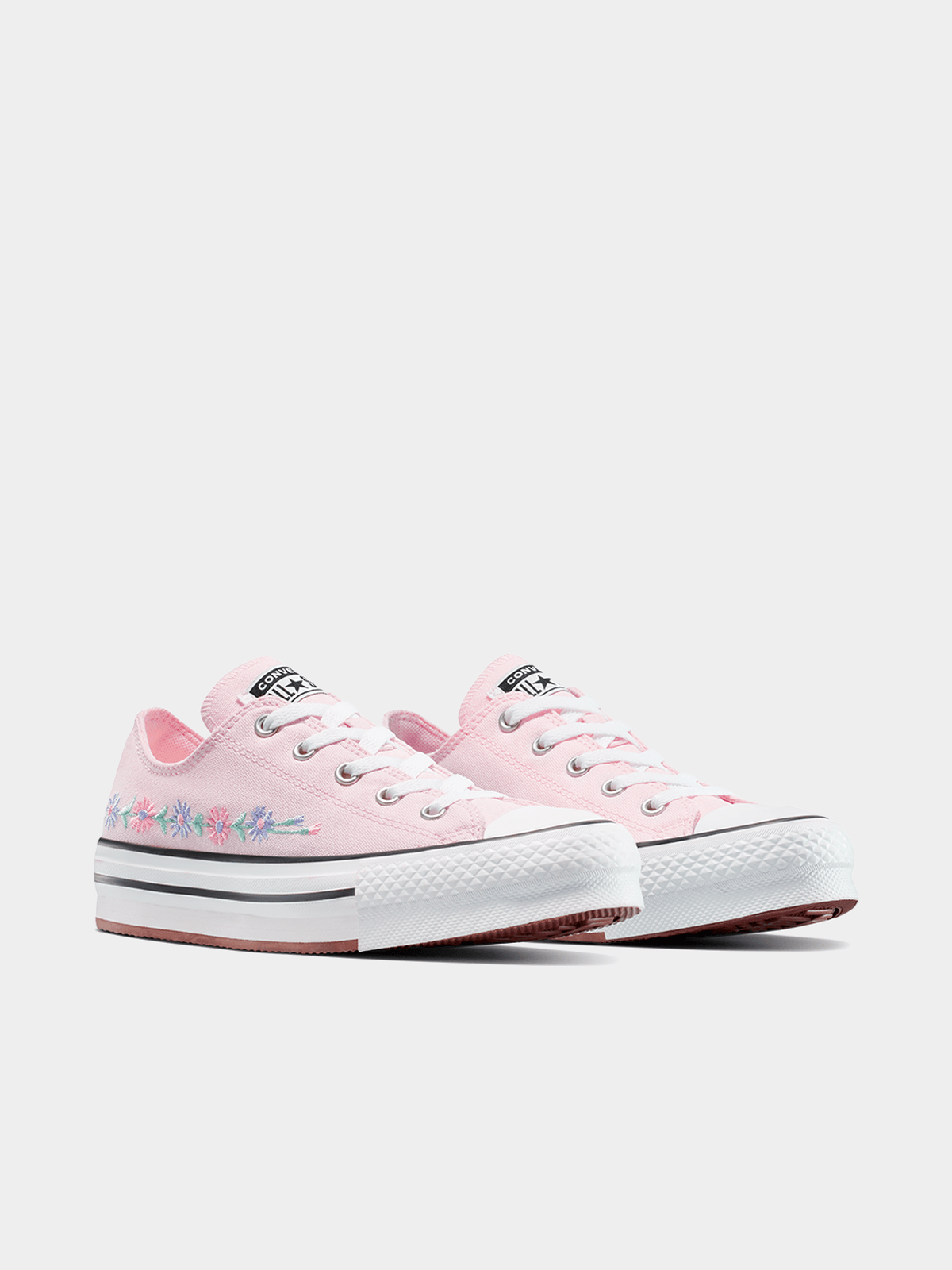 Converse Junior Chuck Taylor All Star Lift Platform Floral Pink Sneakers
