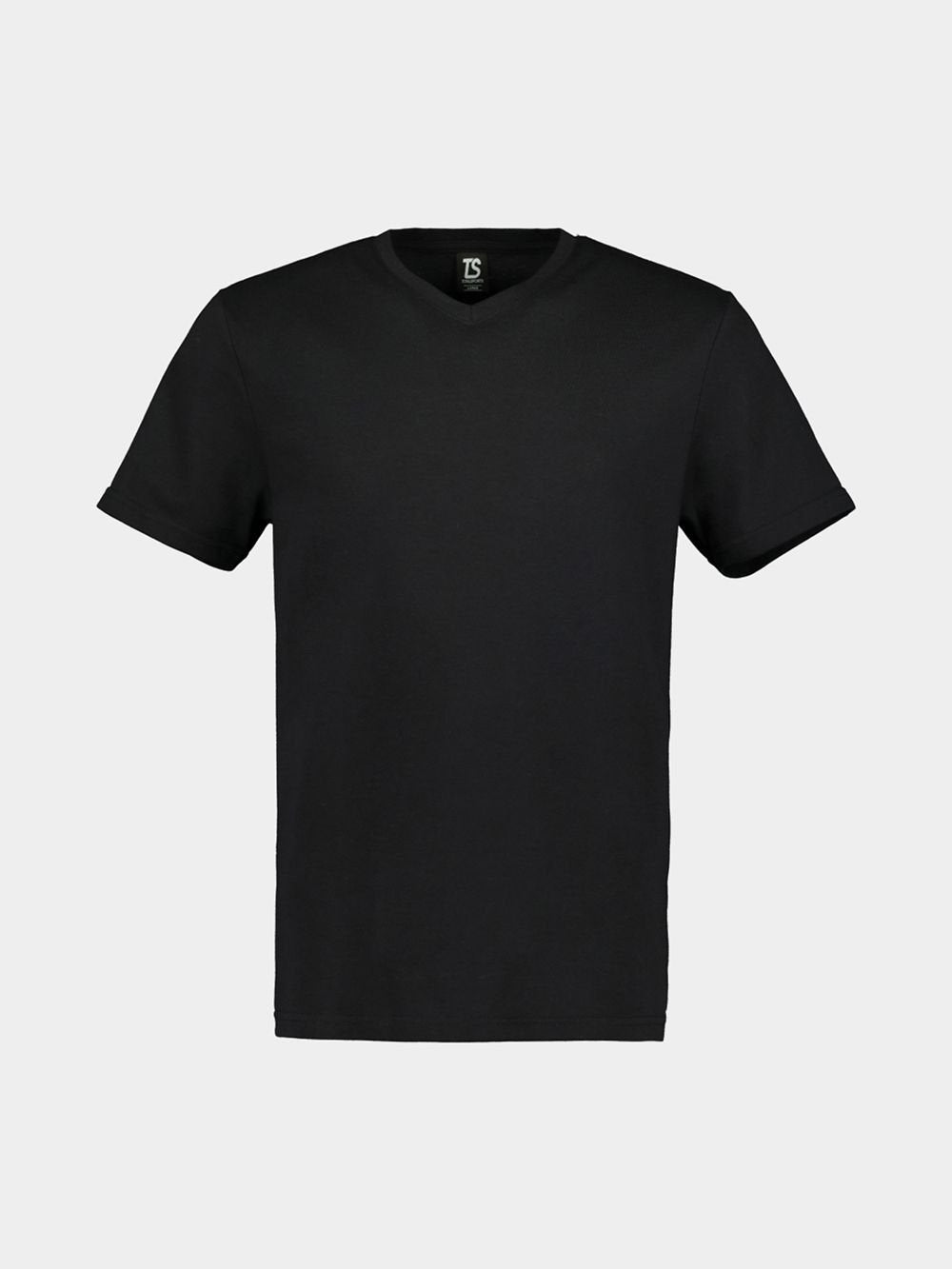 Men's Everyday V-Neck Black Tee: Soft Cotton, Regular Fit, Short Sleeve Comfort