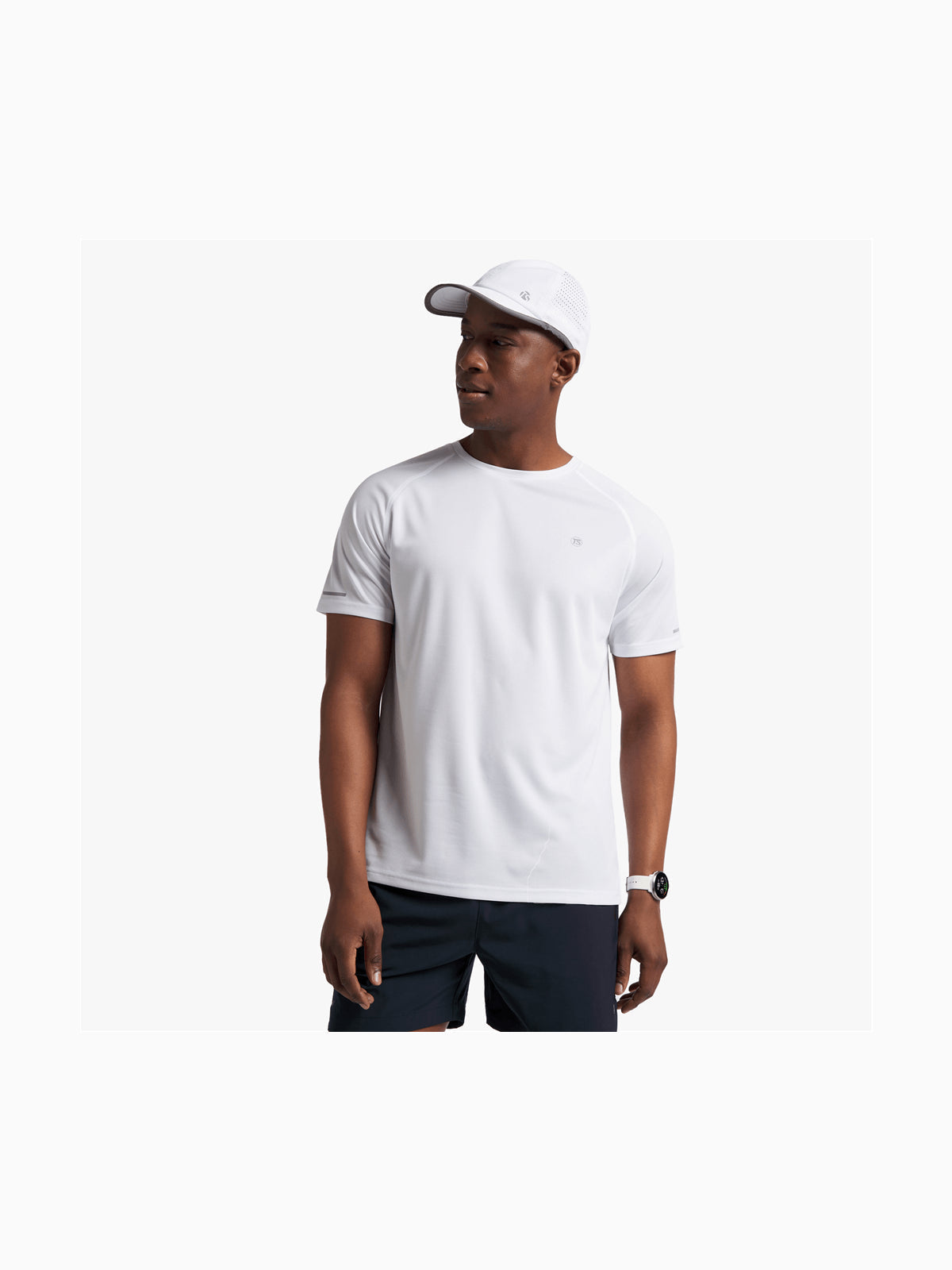 Men's Dri-Tech White Performance T-Shirt: Lightweight, Reflective, Chafe-Reducing Top