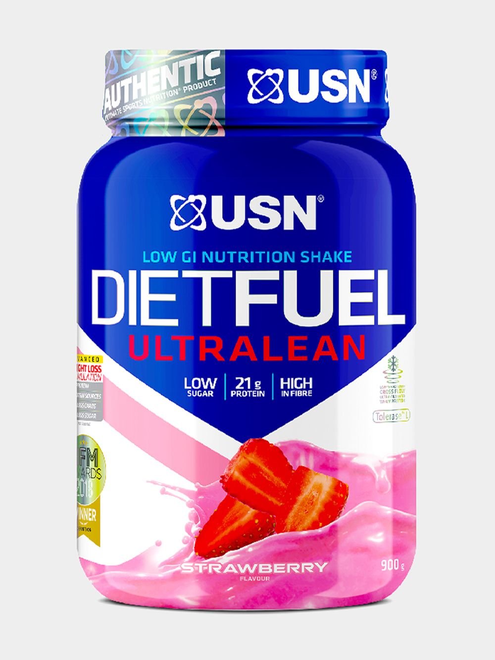 USN Diet Fuel Ultralean Strawberry Protein Shake for Lean Muscle & Energy