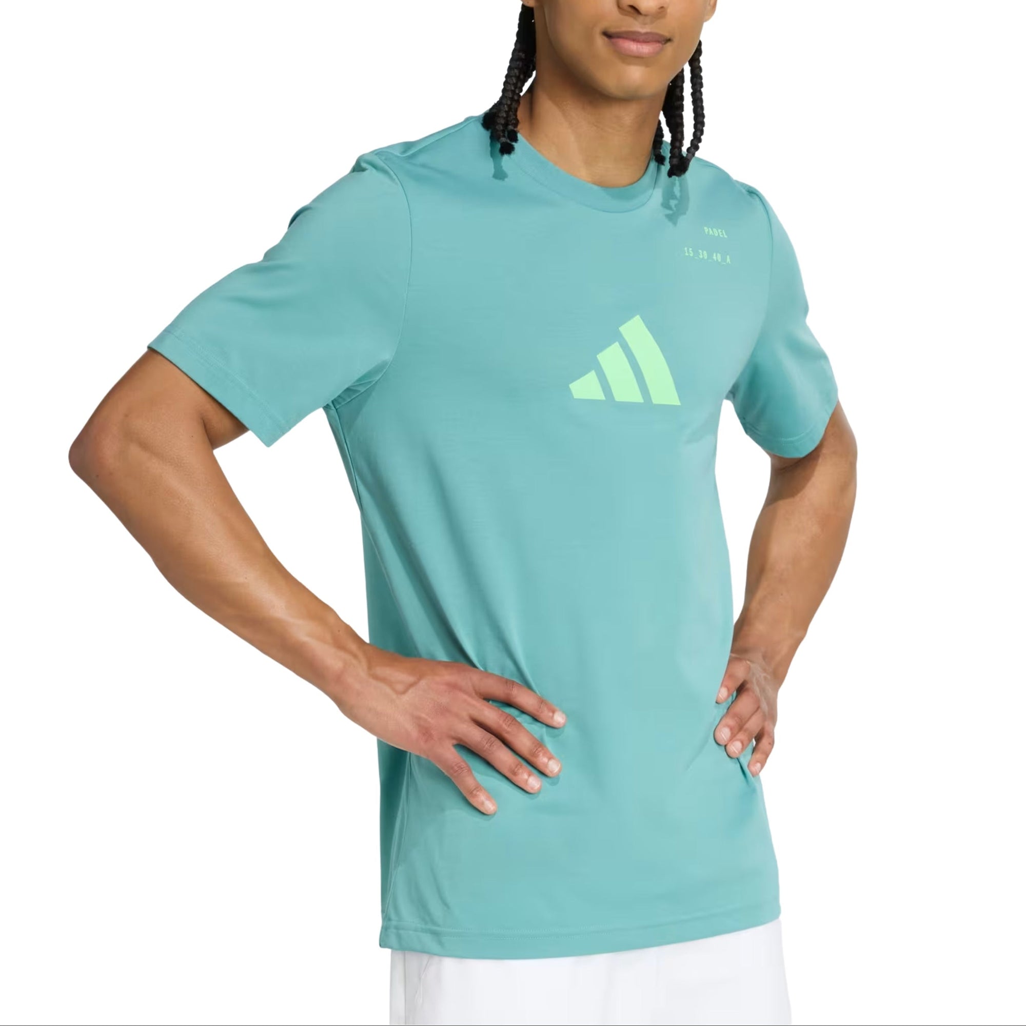Adidas Padel Category Graphic Tee Teal - Front Logo