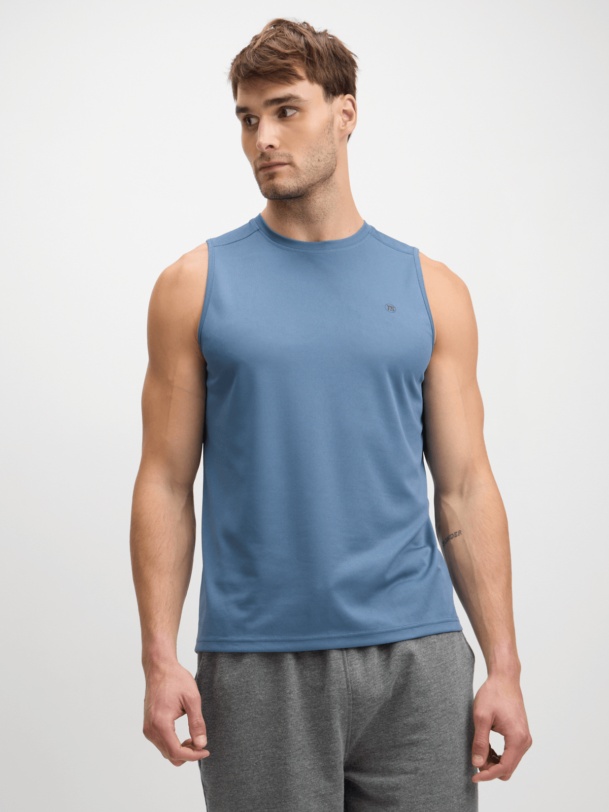 TS Men's Performance Periwinkle Musclehugger Training Vest - Lightweight, Breathable