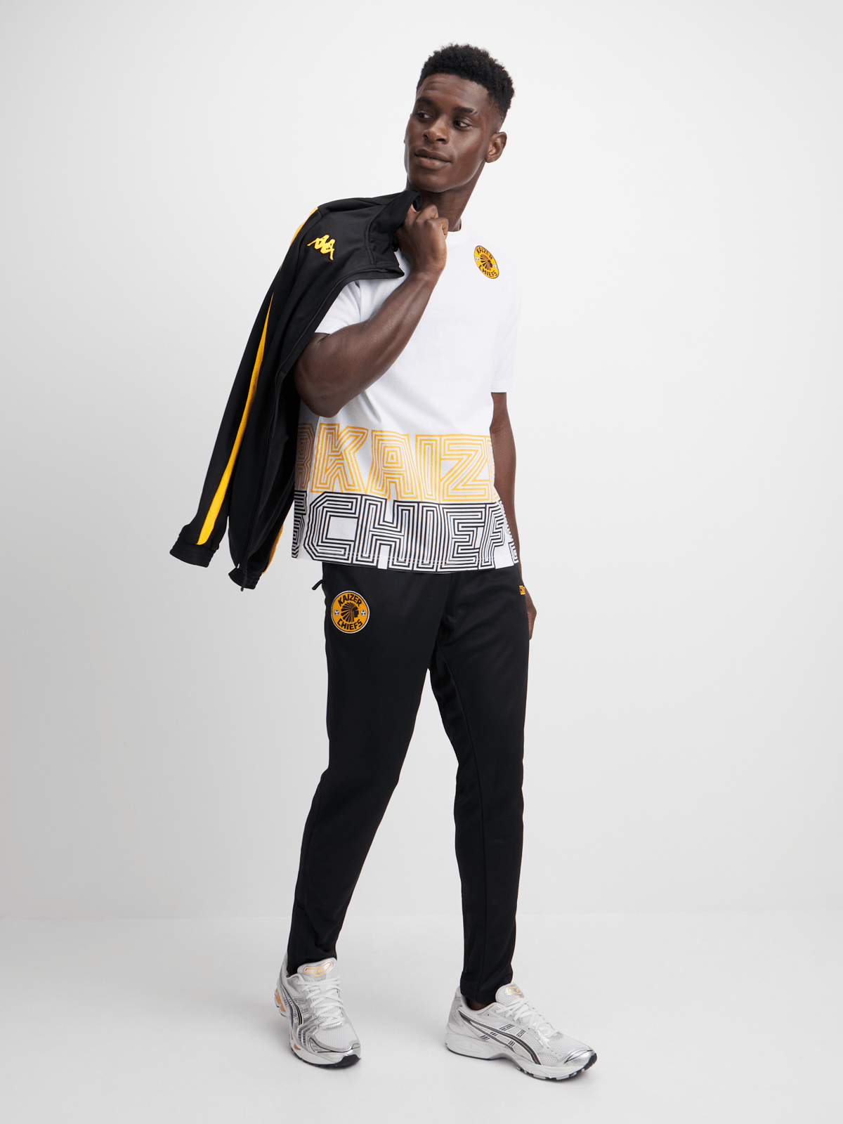 Kappa Men's Kaizer Chiefs Ametod White Cotton Tee - Official Fan Gear