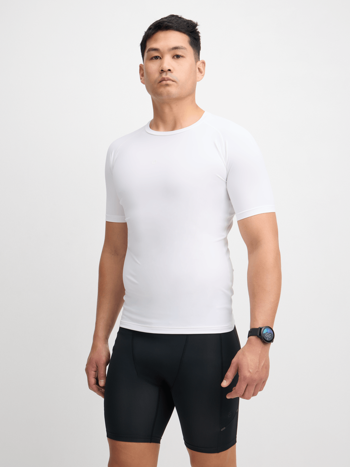 Men's Performance Compression Short Sleeve Top - White Athletic Base Layer