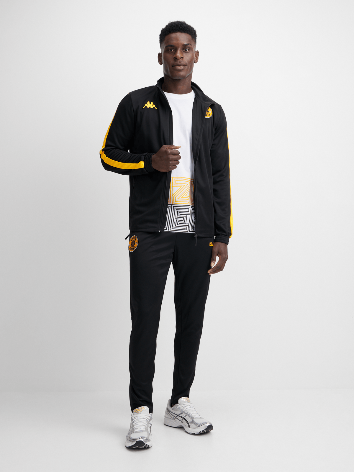 Kappa Men's Kaizer Chiefs Salcito Black Tracksuit - Premium Synthetic Comfort Set