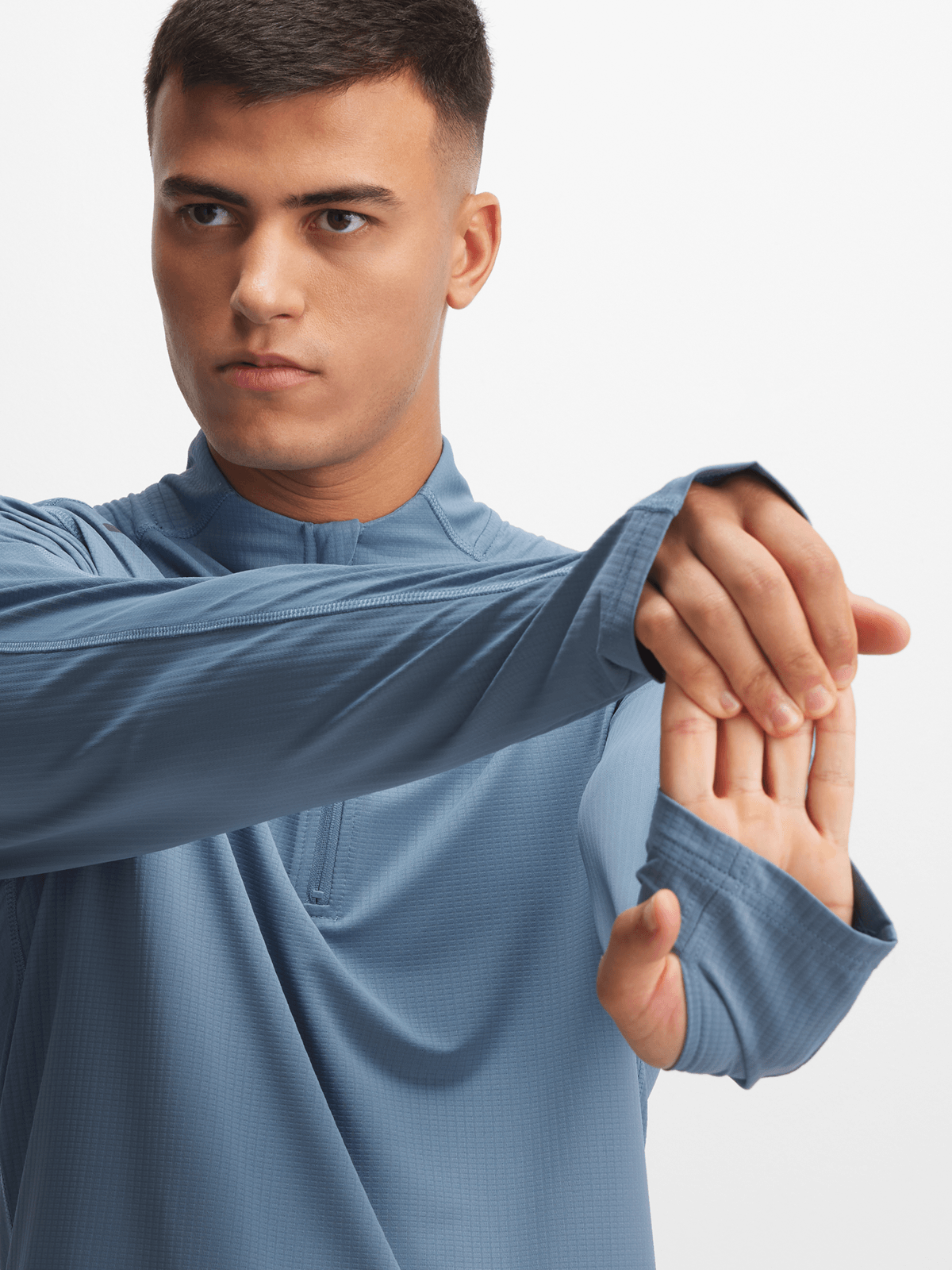 TS Men's Dri-Tech 1/4 Zip Periwinkle Funnel Neck Sweat Top