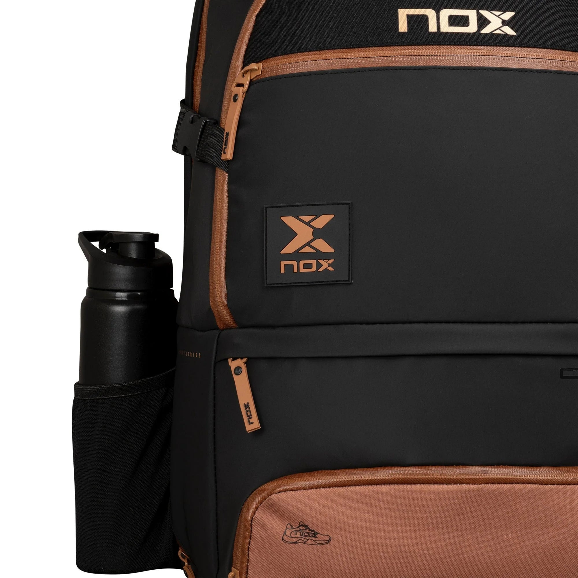 NOX Luxury Open Series Backpack - Black/Brown - Bottle