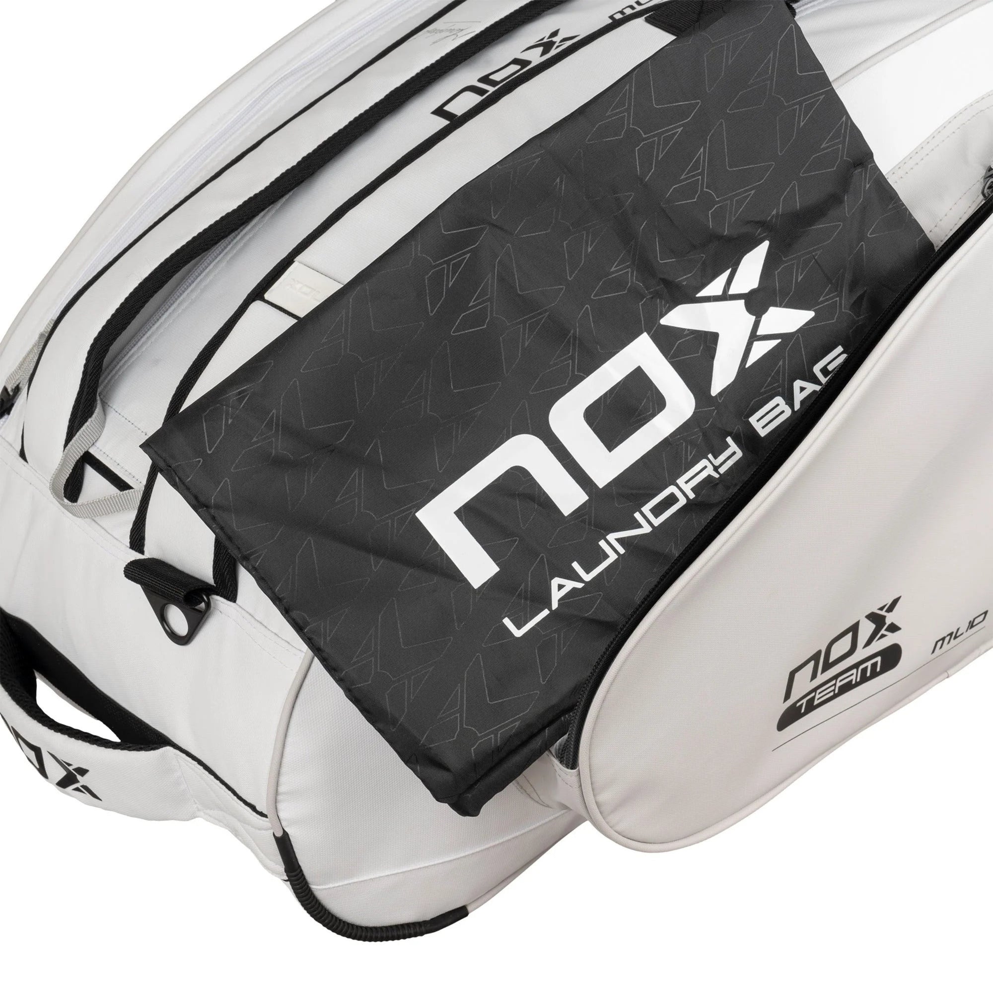 NOX ML10 Team Padel Bag - White/Grey - zipper