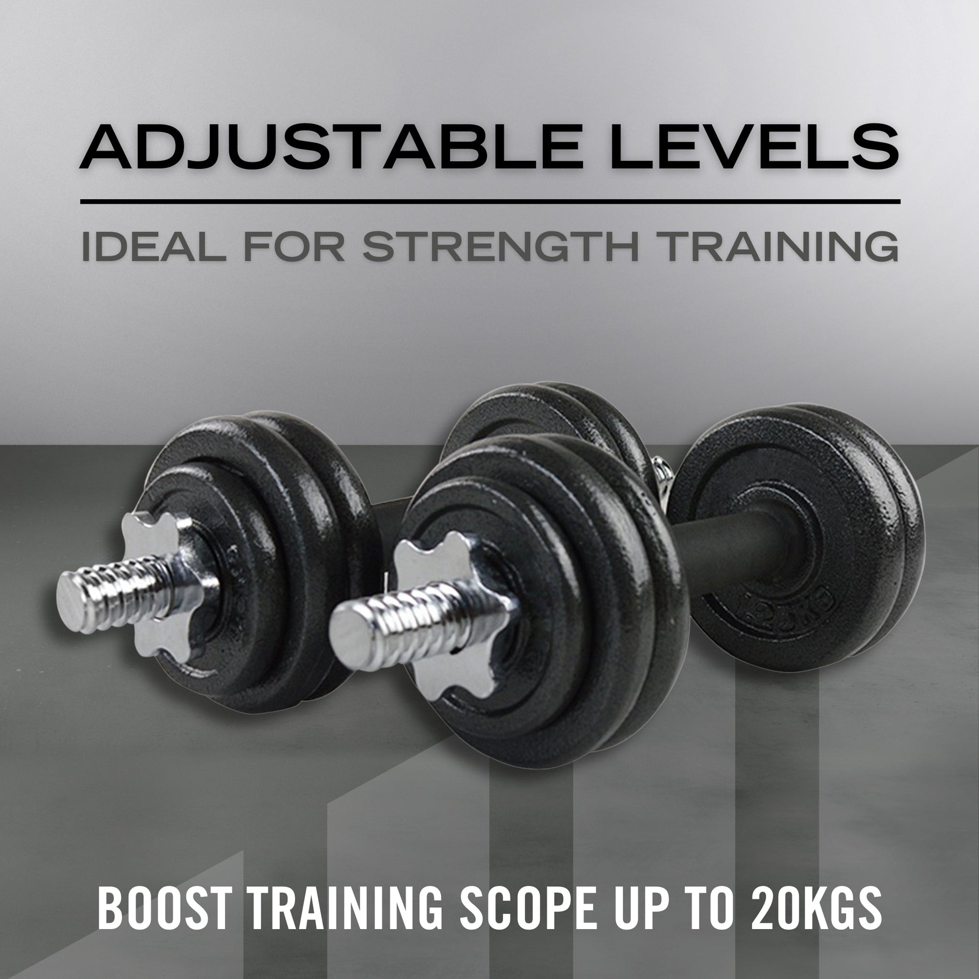 20KG CAST IRON DUMBBELL SET