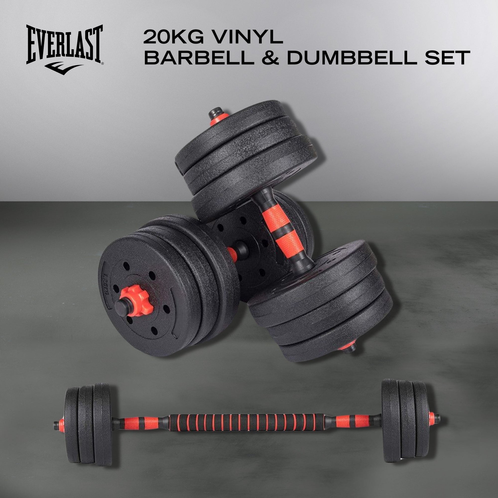 20KG VINYL BARBELL & DUMBBELL SET