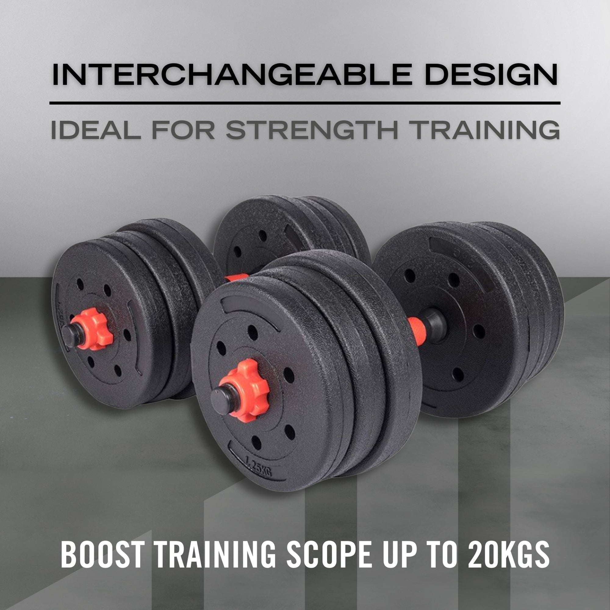 20KG VINYL BARBELL & DUMBBELL SET