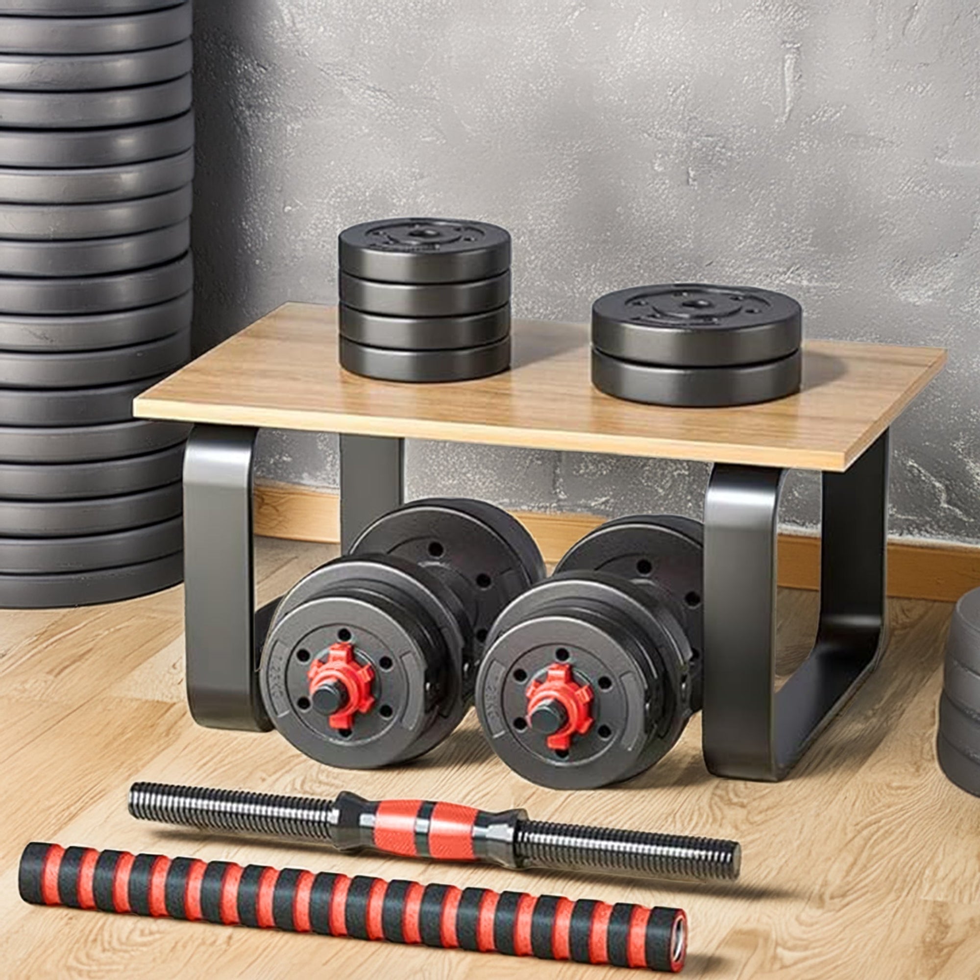 20KG VINYL BARBELL & DUMBBELL SET