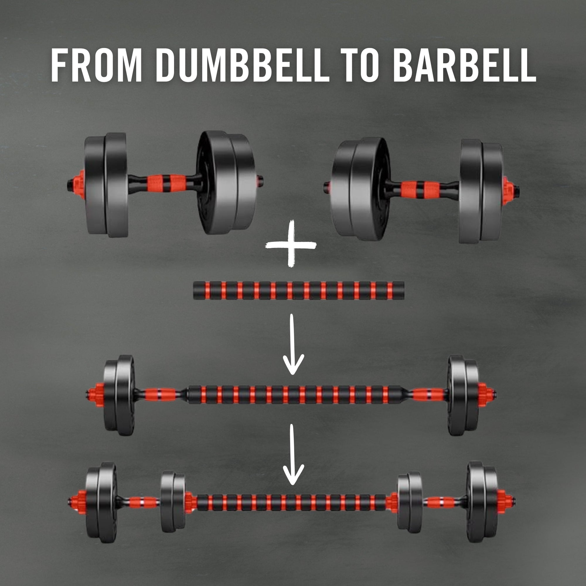 30KG VINYL BARBELL & DUMBBELL SET