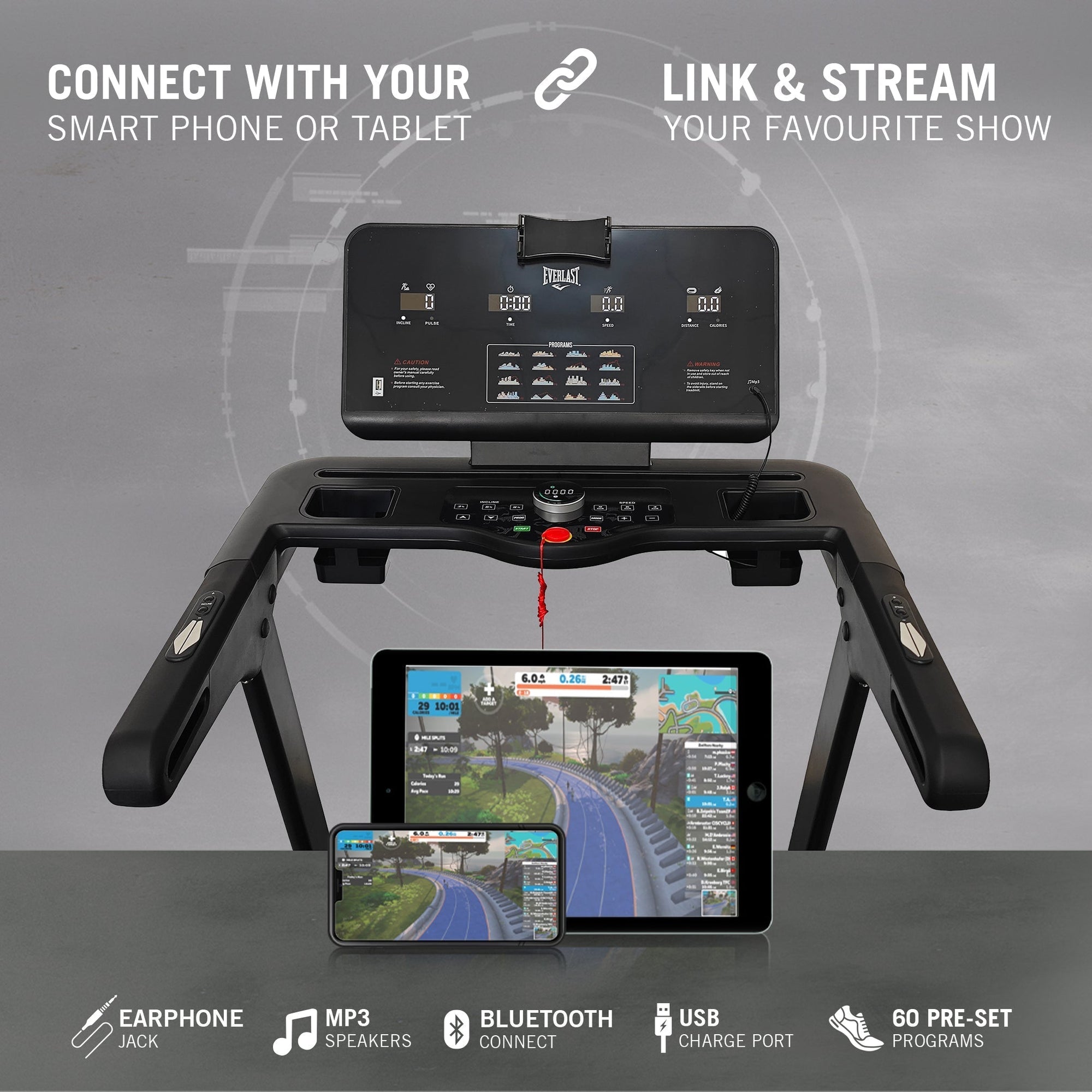 EVERLAST FORTIS TREADMILL with Bluetooth & Fitness Apps