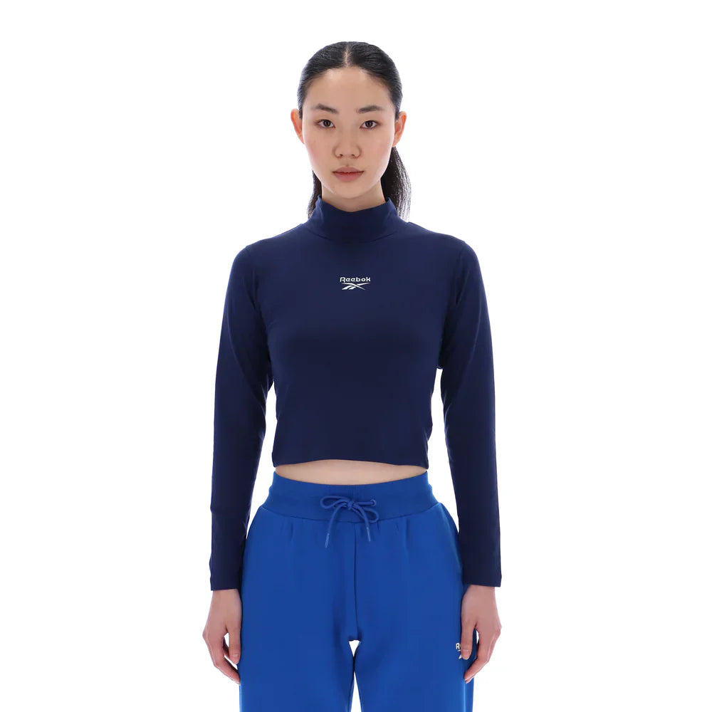 Jade Ls Roll Neck Slim Crop Top