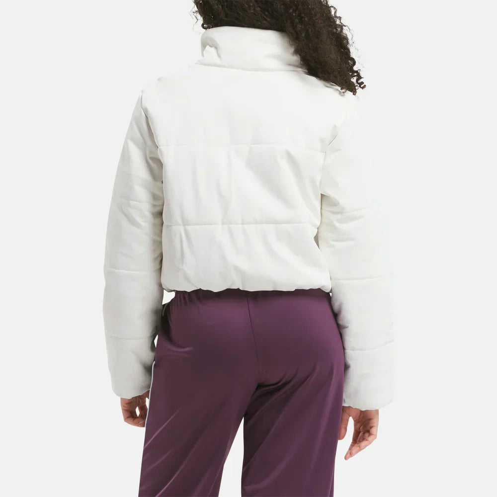 Faux Leather Fashion Puffer Jacket