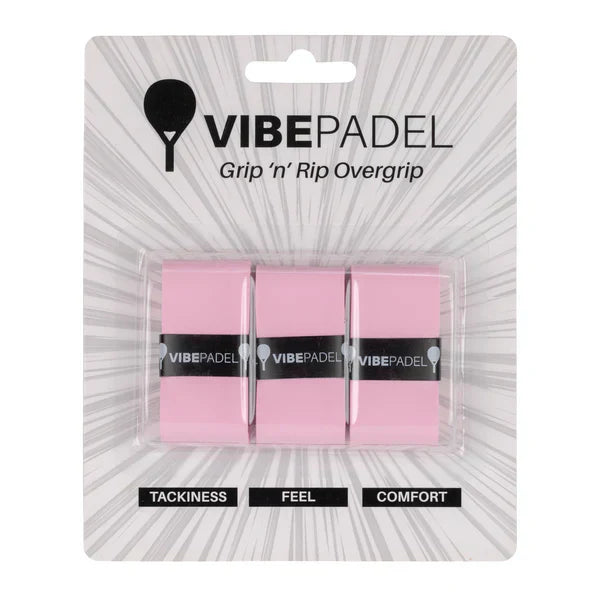 Vibe Padel Grip 'n' Rip Overgrips - Pink